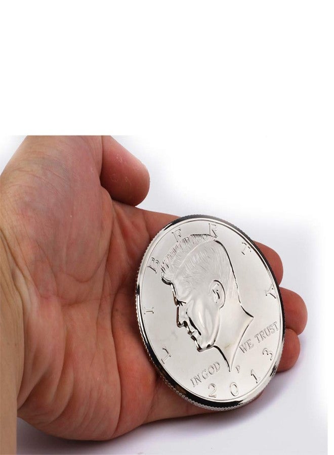 blue-ther 3 Inches Jumbo Magic Coin Half Dollar Coin Magic Tricks Street Stage Close Up Magic Accessories for Magician Gimmick - Image 2